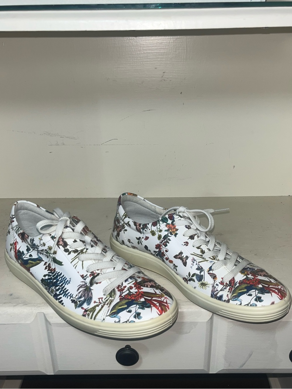 Ecco Women’s Soft 7 Leather Sneakers Featuring Kristina S. Williams Floral Print